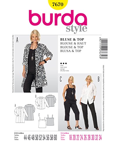 Burda B7670 - Cartamodello per Realizzare Top e