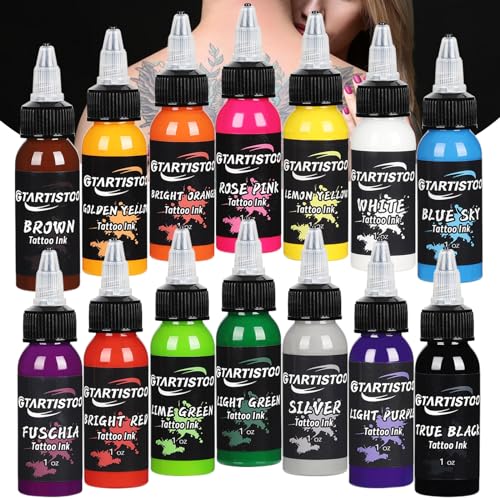 Professionelles Tattoo-Tinte Set 14 Farben 1OZ vegane Pigment-Tinte liefert (14 Farben 30ml)