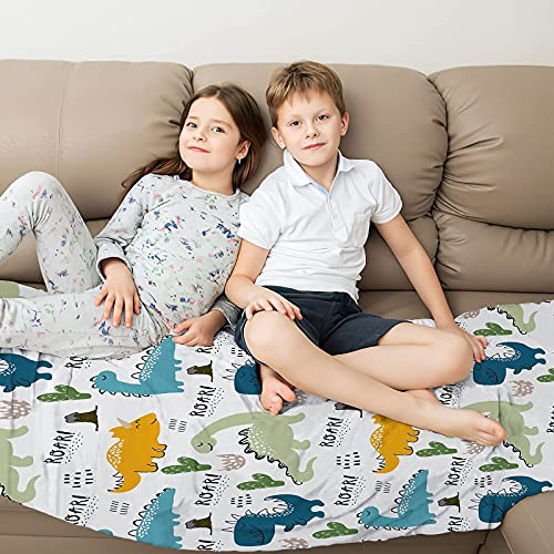 Dinosaur Throw Blanket Super Soft Flannel Blankets For Bed Sofa Living Room Cute Anime Dinosaur Blanket For Boy Girls Kids Baby Children Multicolor Dino Gifts 80 X 60 Inches #TOP2