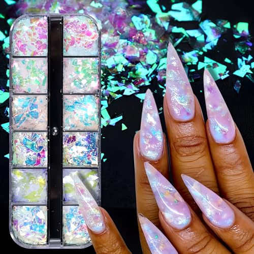JMEOWIO Mermaid Nail Art Glitter Flakes