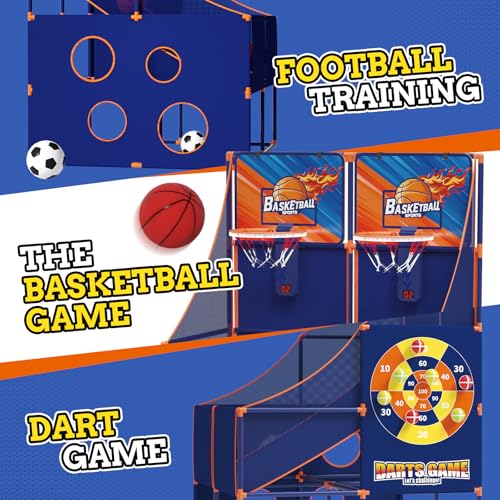 KOALA DIARY 3 in 1 Dual Shot Basketball Arcade Game with Basketball/Football/Darts Competitions, Online Basketball Game,for Kids Indoor Outdoor Sport Play(Ages 3+) - Thumbnail 3