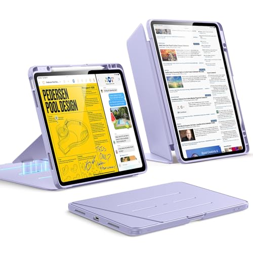 Image of ESR for iPad Air 13 Inch Case M4 /M3 /M2 (2026 /2025 /2024), Vertical Stand Cover with Pencil Holder, Ultra-Stable Magnetic Case, Multi Stand Angles, Flip Series, Purple