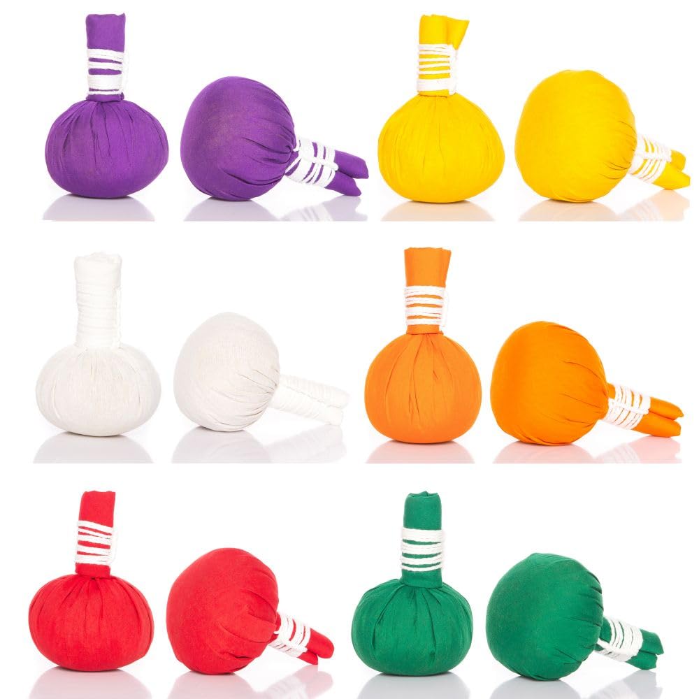 SET 12 Pindas herbales tailandés 200g-150g bolsas para los masajes ayurvédico, hierbas de tailandés - MyThaiMassage