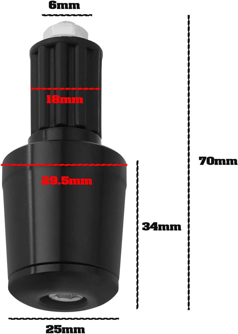 1 Pair Motorcycle Handlebar End Plug 7/8 Inch 22mm Motorcycle Handlebar Ends Handlebar Grips Bar End Plugs for Motorbike Dirt Bike Scooters(Black)