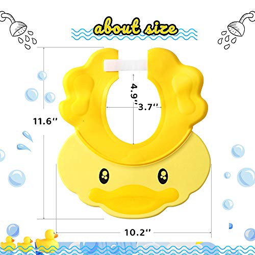 Baby Shower Hat Baby Shampoo Cap for Toddler, Silicone Kids Bathing Hat for Shower, Infants Soft Protection Funny Safety Visor Cap Yellow - Thumbnail 4