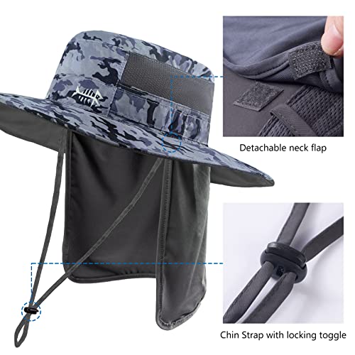 Image of BASSDASH UPF 50+ Sun Fishing Hat Water Resistant with Detachable Neck Flap