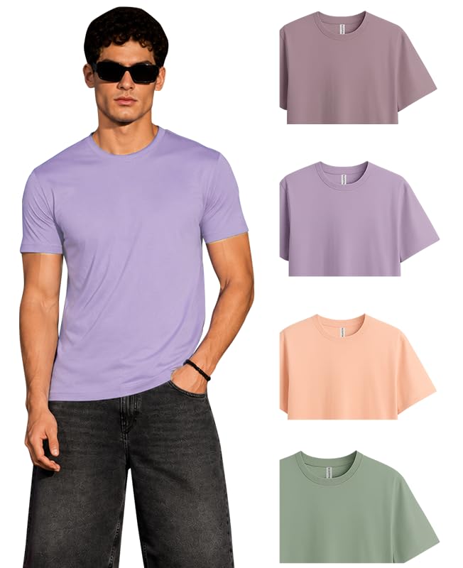 Image of Sleepynuts Men's Everyday Wear Crew Neck Regular Fit T-Shirt | Half Sleeve Solid Plain Casual T-Shirt for Men | Soft Breathable Fabric |