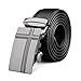 Produktbild Echtes Leder Gürtel für Männer Ratsche Automatik Gürtelschnalle (Gleitschnalle) 35mm breit (Schwarz A)