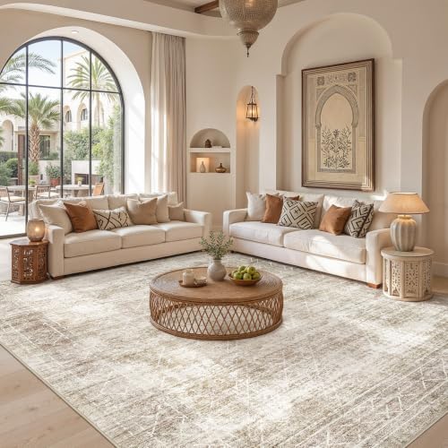 Image of cotiled Boho 8x10 Area Rugs for Living Room: Large Moroccan Washable Rug