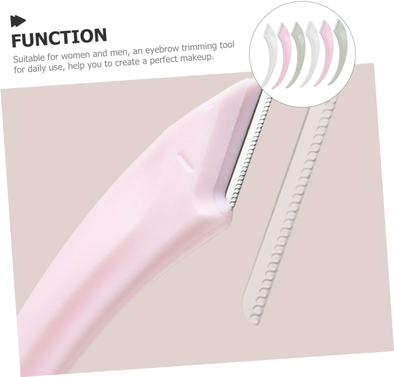 6 Pack Eyebrow Razors Stainless Steel ABS Handles for Women Men image 5