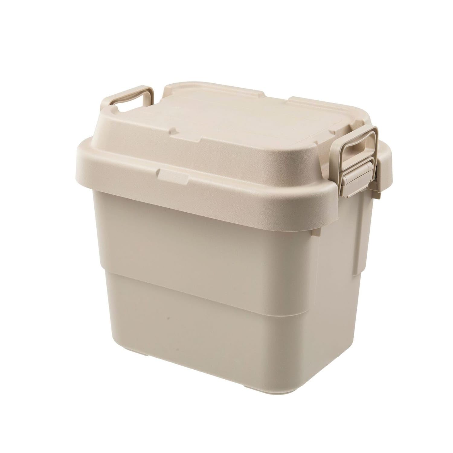 Stackable ABS Storage Box with Lid Slimline Storage Box with Lid Rigid Compact for Campers, Travelers, Car Trunk, Camping, Garage, Khaki, 22L-image-18