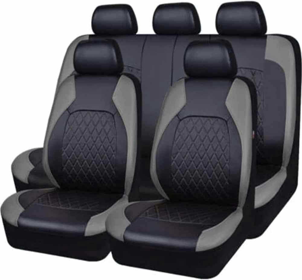 Car Seat Cover Accessories Suitable for Audi all models A1 A3 A4 A5 A6 A7 A8 A4L A6L Q2 Q3 Q5 Q7 5 Seater Car Seat Covers, Car Accessories Leather Seat, Waterproof, Dark Grey