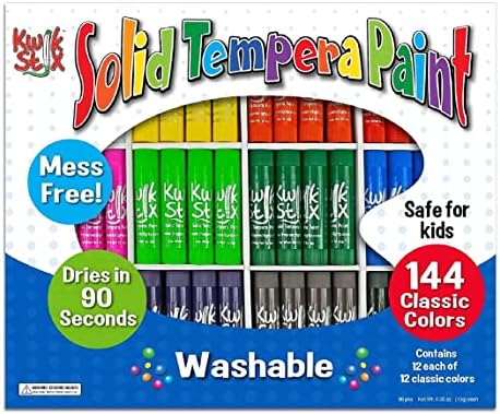Kwik Stix Solid Tempera Paint Sticks, Single Color Pack, Green, 12 Per Pack 2 Packs