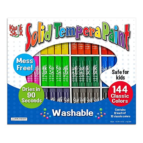 The Pencil Grip Kwik Stix Tempera Paints, Tempera Paint Pens, Super Quick Drying, 144 Assorted Classic Colors, Class Set- TPG-644 #1