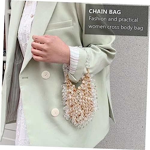 Bolso Tote con cadena de perlas para niñas miniatura 2