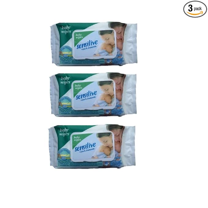 TruVisiory Sensitive Baby Cotton Wipes, 270 Pieces (White and Green Envelop) - Pack of 3