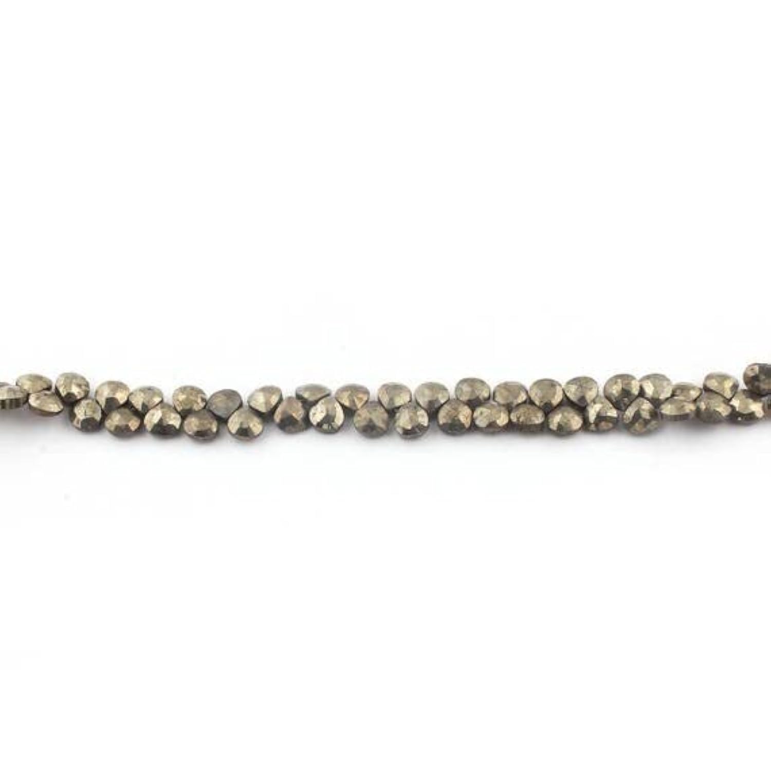 Perles pyrite cœur facetté 7mm pour atelier création bijoux bohèmes