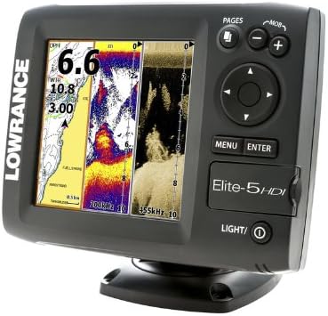 Lowrance 000-11172-001 Elite-5 HDI Combo with Navionics Gold U.S. Charts and 50/200-455/800KHz Transducer