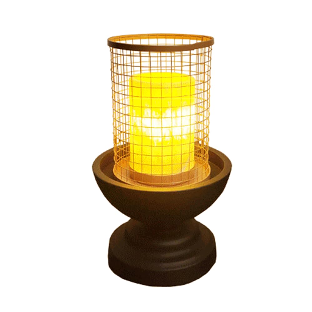 HCIPJQY Marble Pillar Cap Light Fence Landscape Bollard Post Lamp Metal Cage Column Light, Japanese Warm and Romantic Atmosphere Lamp Post Light Fixture Waterproof Posts Light for Yard Path Patio