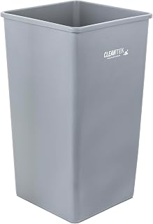 Restaurantware-Clean Tek Professional 50 Gallon Trash Can, 1 Square Waste Basket - Space Saving, Heavy-Duty, Gray Plastic Garbage Bin, For Commercial Space, Office, Store, Restaurant, And More