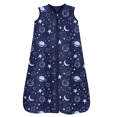 Unnivoll Baby Schlafsack Sommer 0.5 Tog 100% Baumwolle Sommerschlafsack Babyschlafsack 0-6 monate 67 cm für Jungen Mädchen Neugeborene Blauer Planet