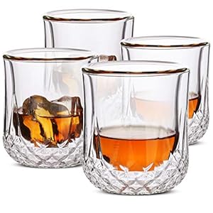 BTaT – Whiskeygläser Doppelwandig Bourbongläser 4er Set Cocktailgläser Scotch Gläser altmodisches Glas Rocks Glas…