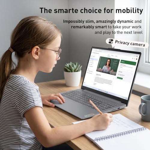 Image of Lenovo 2026 Model 15.6 inch FHD IdeaPad Slim 3i Rugged Reliability Laptop, Microsoft Copilot AI, Intel 4-Core CPU, Up to 12h Battery Life, Grey, 8GB DDR5 RAM, 128GB Storage, Win11, w /Laptop Cooler