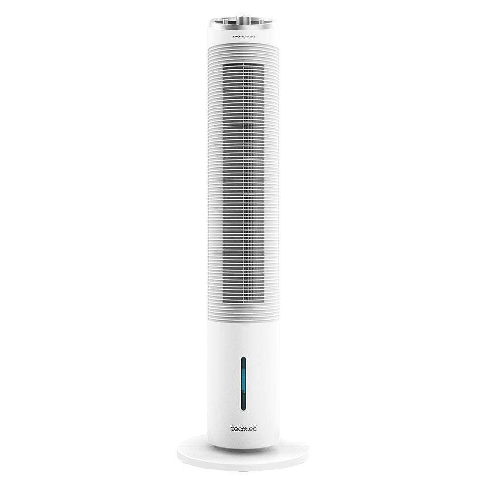 Cecotec Climatizador evaporativo de Torre EnergySilence 2000 Cool Tower. 60 W, Depósito extraíble de 2 litros, 3 Velocidades, Oscilación de 60º, Caudal de Aire de 800 m3/​h