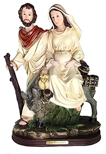 Estatua Los Peregrinos de resina de 15 pulgadas