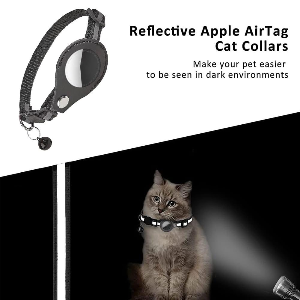 Collare Gatto Con Supporto AirTag E Campana - Regolabile, Riflettente E Antistrozzo Per Sicurezza - Foto 8