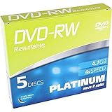 Platinum 4,7 GB DVD-RW (4X Speed) in 5er Pack Slimcase 102570