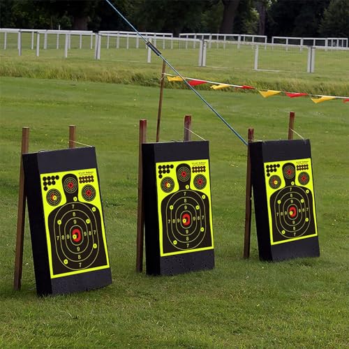 12x18 inch silhouette splatter targets - bright fluorescent yellow easily seen on impact when hitting target for bb guns airguns rifles indoor and outdoor ranges 102550100 pack