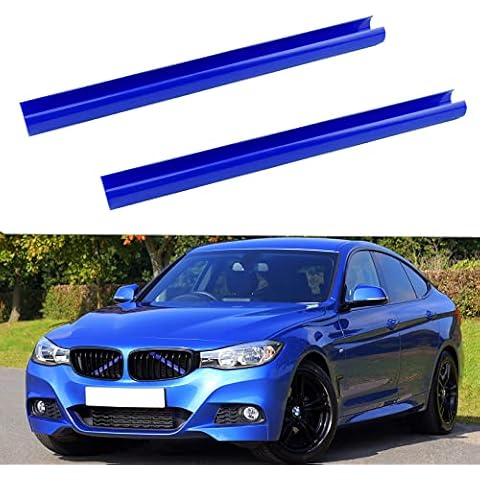 2PCS Grille Insert Trims Stripe, Kikuo Blue Front Grille Trim Stripes Cover Compatible Guard Insert with_B-m_w-1 2 3 4 Series, F20 F21 F40 F22 F23 F24 F44 F30 F31 F34 F35 F32 F33 F36 G29 Cover