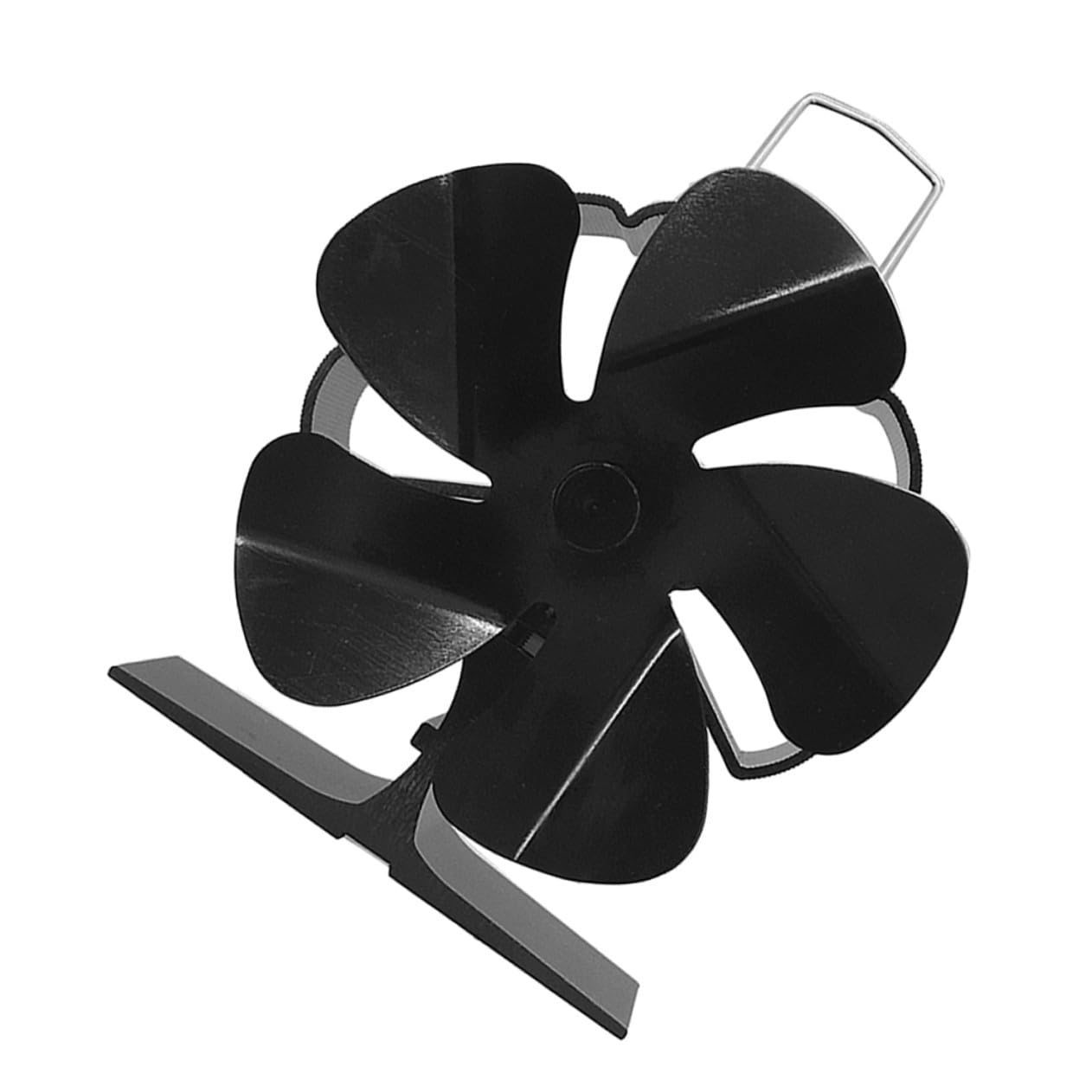 balacoo Kleiner Kaminventilator Leiser Wärmebetriebener Kaminventilator aus Aluminiumlegierung ohne Strom Portabler Schwarzer Lüfter für Effiziente Warmluftverteilung im Zuhause