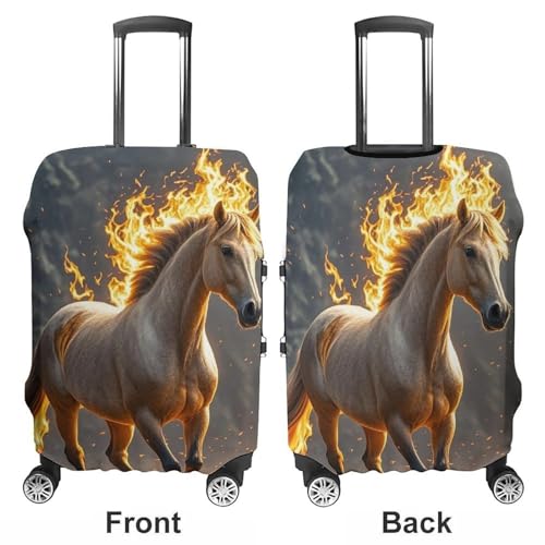 Flame Horse Printed Luggage Cover Protector, Fits 18-32 Inch Luggage3