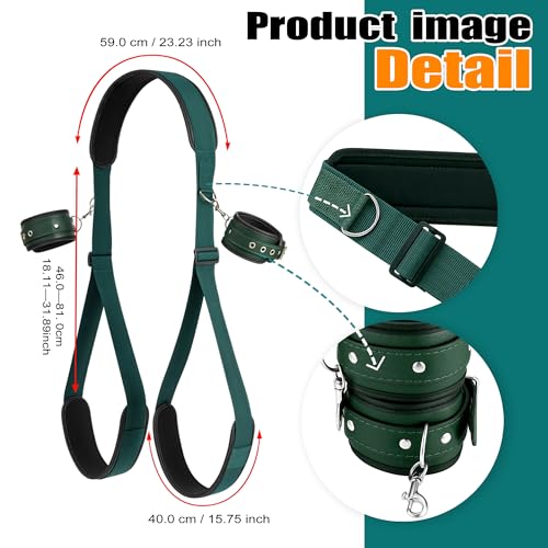 Image of BDSM Adult Sex Bondage Restraints Set,Couples Sex Toys Bed Restraints Set with Thigh and Ankle, Adjustable Leg Straps&Handcuffs for Adult Couples Game Play, Sex Toy for Man Women Beginner Leg Straps