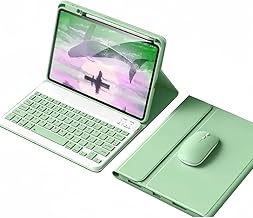 Funda de teclado para iPad Mini A17 Pro 2024/iPad Mini 6ª generación (8.3 pulgadas) 2021 funda de teclado desmontable de lindo color compatible con lápiz 2 cargas, verde menta