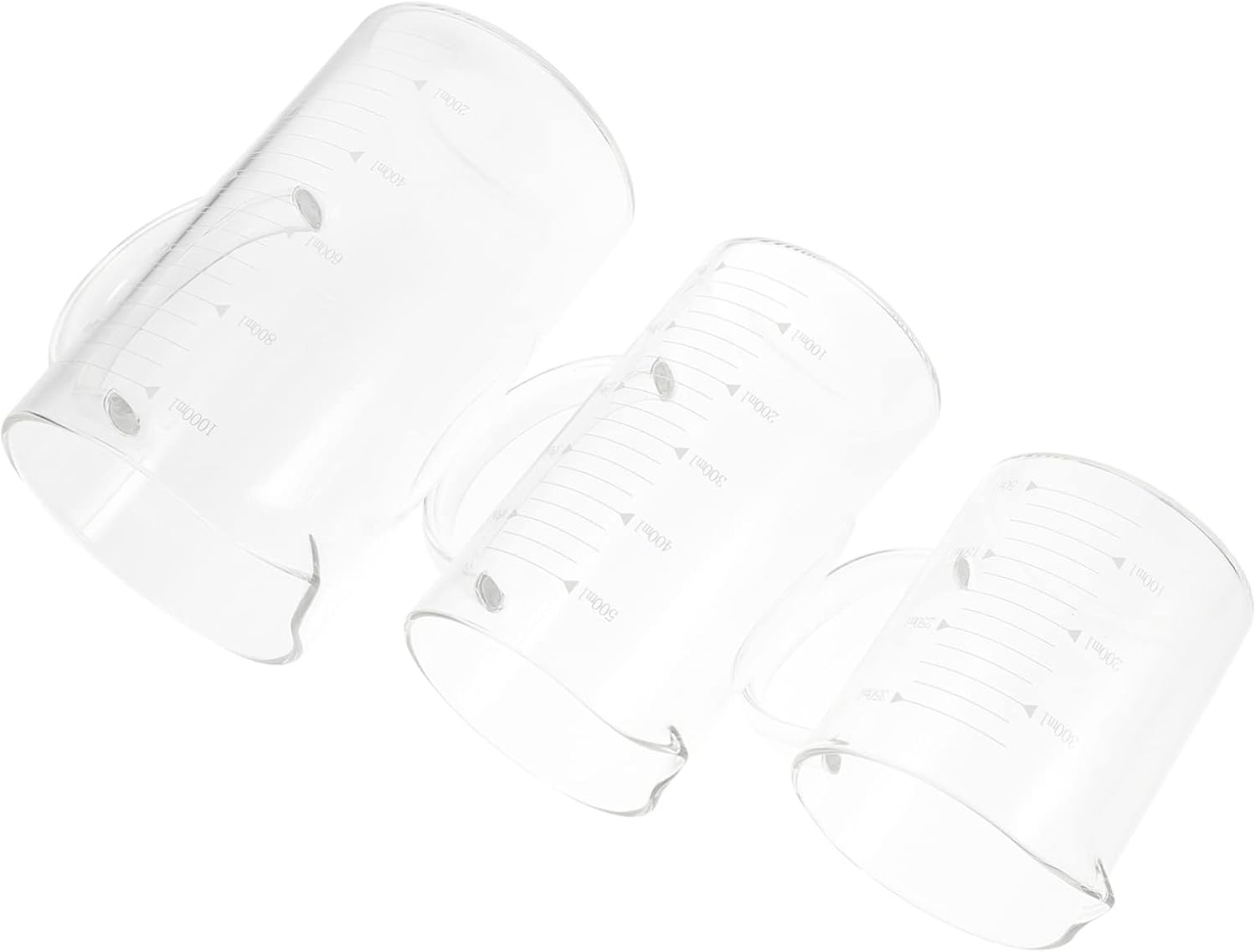 PRETYZOOM 3pcs Glass Measuring Cup Mixing Measure Baking Versatile Liquid Measuring Cups Beaker Low Form Graduated Measuring Tools Scale Measuring Cup Transparent Glass Beaker