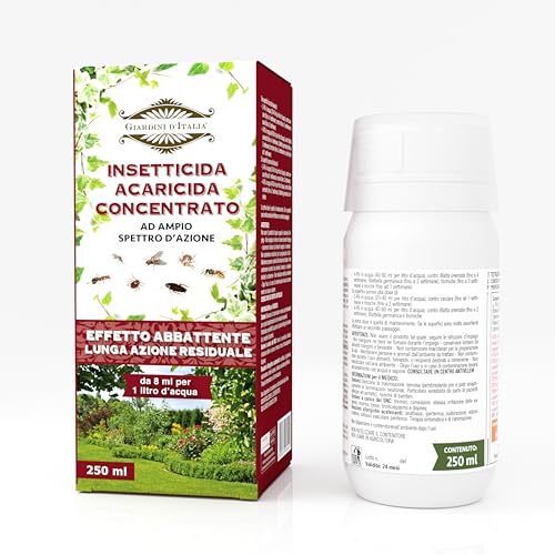 Giardini d'Italia - Insetticida Acaricida Concentrato Contro Zanzare Tigri, Scarafaggi, Vespe Ed Altri Insetti | 250 ml