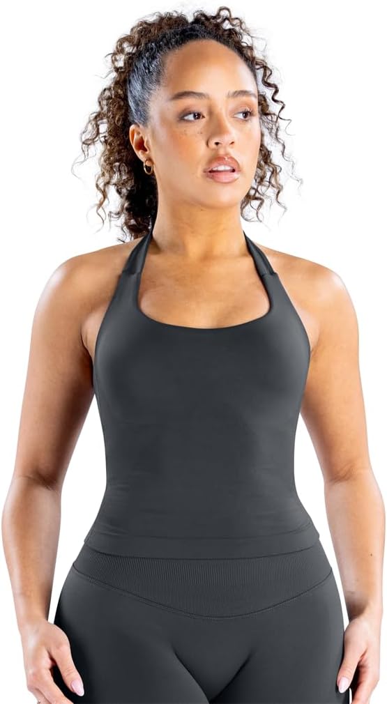 Impact Halter Top Sports Yoga Tanks Women Workout Fitness Gym Outdoor Running Tank Tops