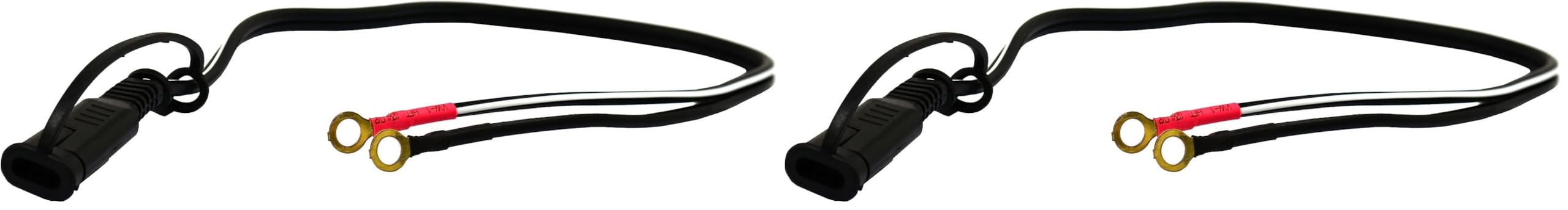 Schumacher WM-12 Cable Connector for Battery Chargers and Maintainers - With Quick-Connect Ring Terminal , Black (Pack of 2)