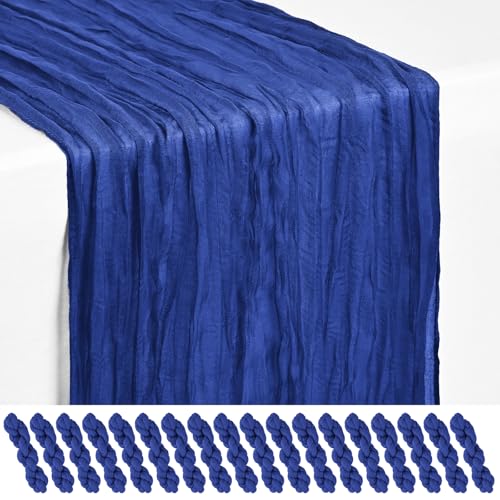 Showgeous 18 Pack Royal Blue Cheesecloth Table Runner, 17 x 108 Inches by Showgeous - Used condition - US$19.29