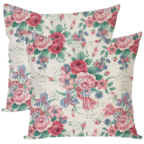 HERHOME Vintage Floral Decorative Throw Pillow...