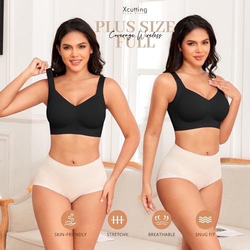 Image of Xcutting Women Wirefree Bras for Women Full Coverage No Underwire Everyday Bras Comfortable Wireless Padded Bras