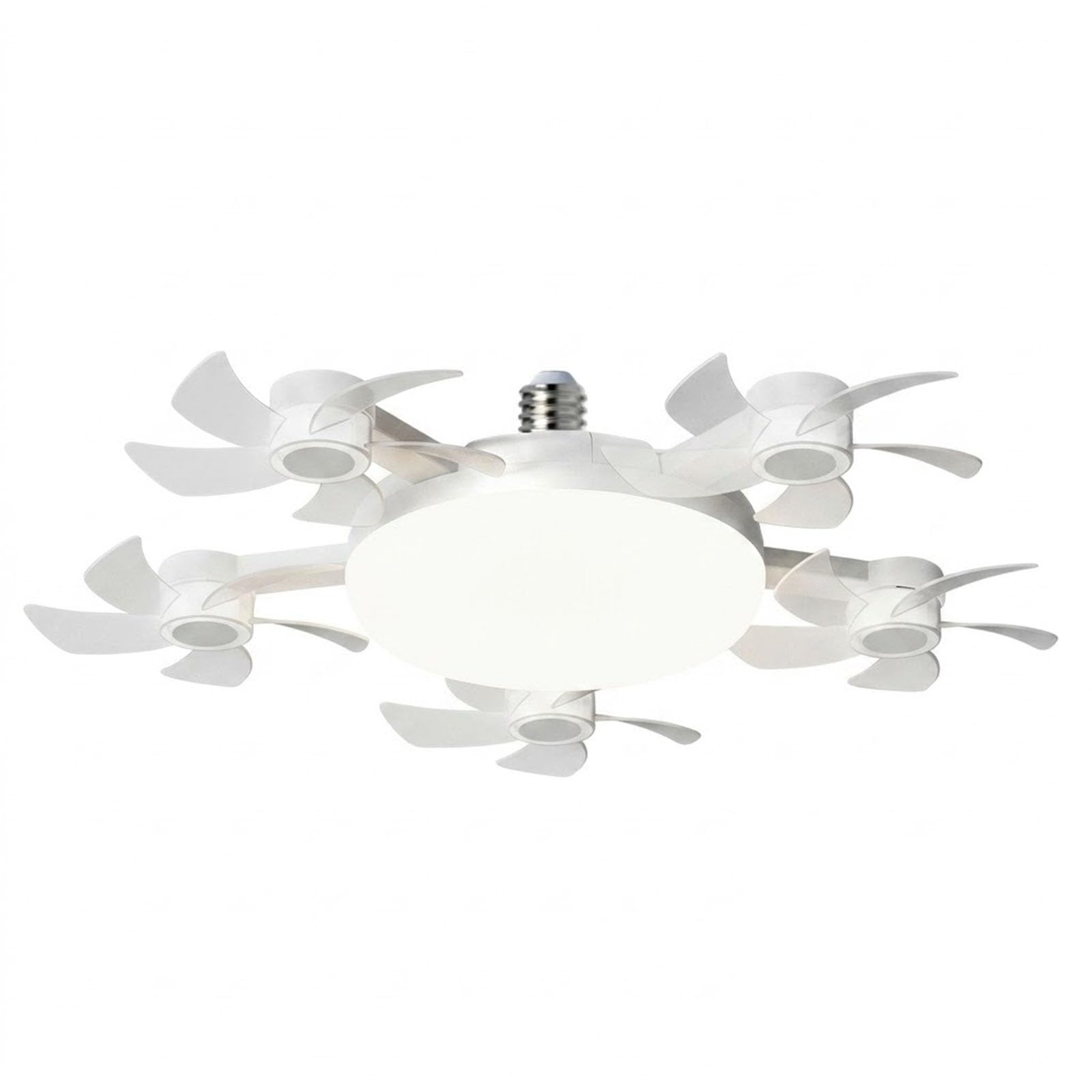 Ceiling Fan with Lighting and an E27 Light Socket, 2-in-1 Silent LED Fan