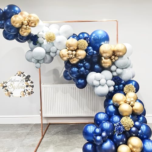 Image of Voircoloria Navy Blue Balloons, 66pack 12inch Dark Blue Latex Party Balloons for Graduation, Wedding, Birthday, Baby Shower, Gender Reveal, Anniversary Party Decorations