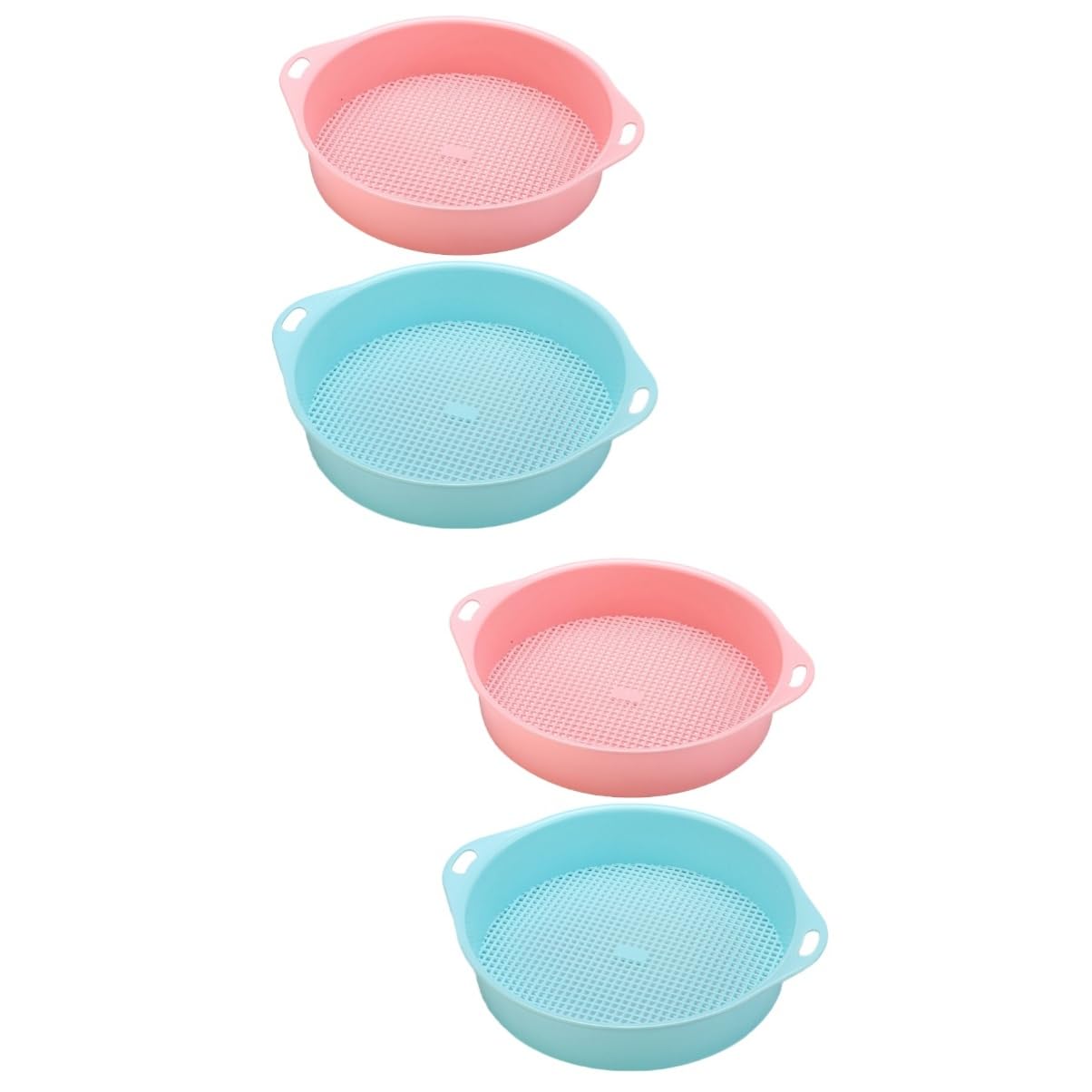 SUPVOX 2sets Plastic Soil Sieve for Outdoor Plants Garden Sifter Tool for Rocks Soil 2pcs*2