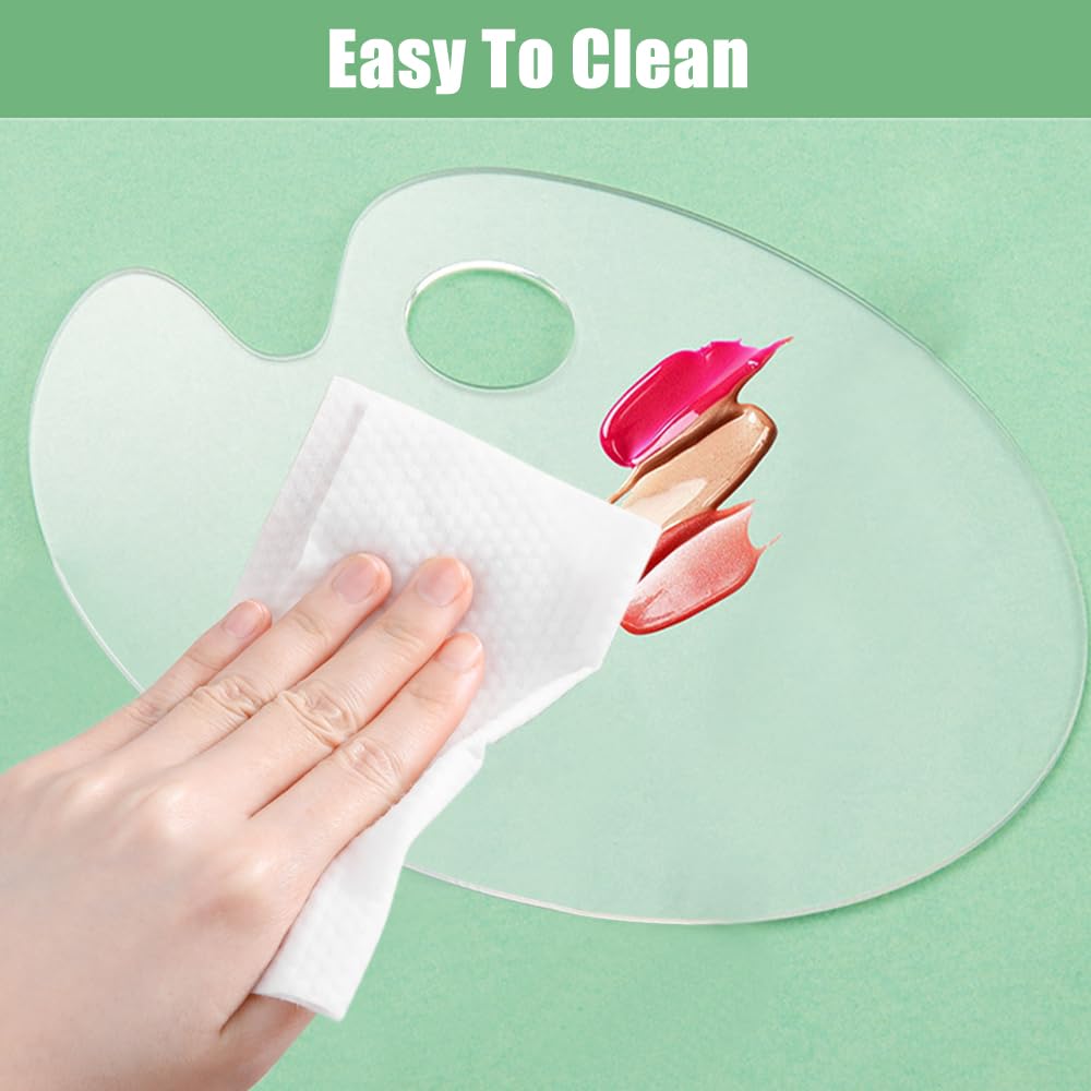 6 Acryl Malpaletten Mit Malmesser & Pinseln - Transparente Farbpaletten Für Öl & Aquarell