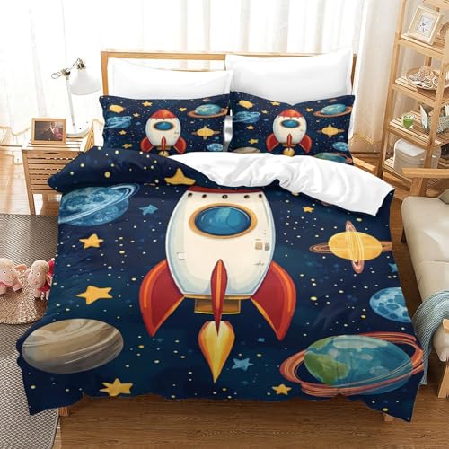 Parure de lit hypoallergique microfibre système solaire 260x220cm