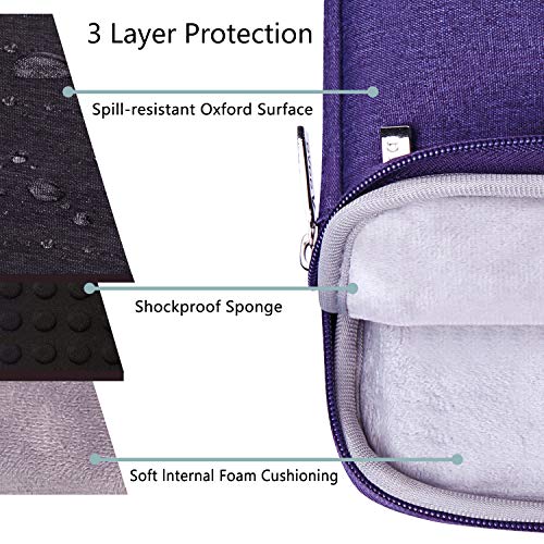 Image of V Voova Laptop Sleeve Carrying Case 13 13.6 Inch Compatible with MacBook Air 13 M1 /M2 /M3 /M4, MacBook Pro 13 /14, IPad Pro 13, Waterproof Slim Computer Cover Bag with Handle, Purple